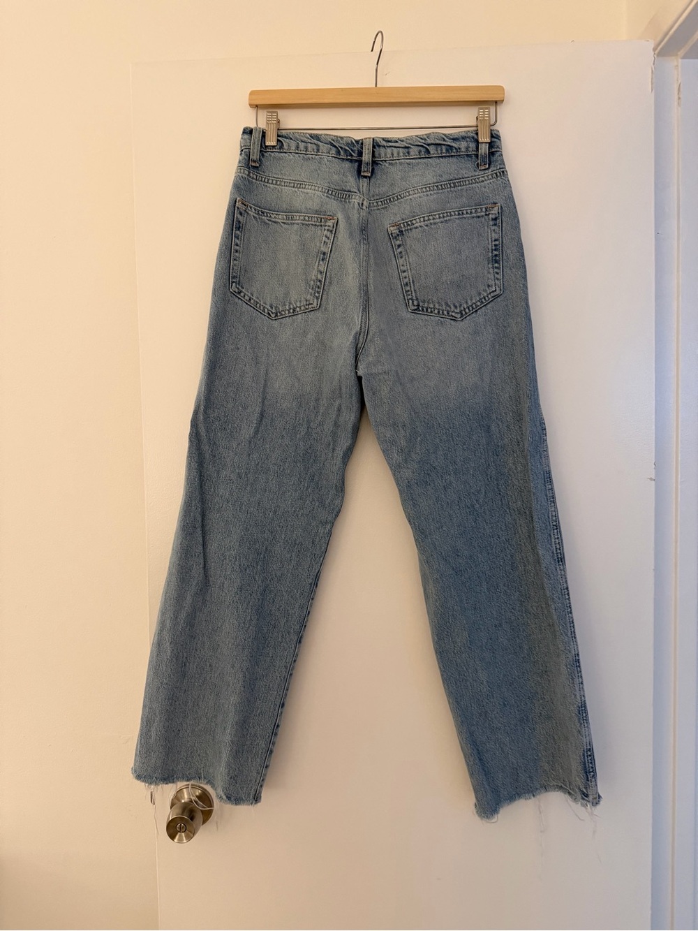 Reformation Straight Leg Jeans in Light Blue Wash - Picture 3 of 4